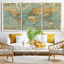 Push Pin World Map Canvas Print – Travel Tracker Wall Art