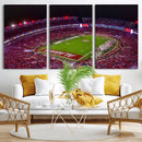 Bryant-Denny Stadium Night Game Triple Canvas Wall Art - by MyGreatCanvas | Canvas Wall Art Prints | Photo Prints & Wall Decor