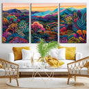 Colorful Abstract Landscape Wall Art Print Canvas - Vibrant