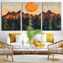 Sunset Mountain Landscape Canvas Wall Art Print - Nature
