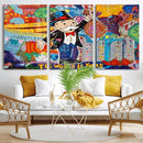 Pop Art Monopoly Man Canvas Wall Art Print - Bold and