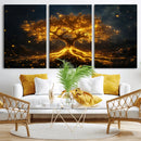 Golden Tree of Life Canvas Wall Art Print - Majestic Glowing by MyGreatCanvas | Canvas Wall Art Prints | Photo Prints & Wall Decor