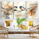 Abstract Watercolor Chickadee Bird Canvas Wall Art Print - by MyGreatCanvas | Canvas Wall Art Prints | Photo Prints & Wall Decor