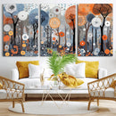 Abstract Winter Landscape Canvas Wall Art Print - Large