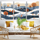 Abstract Winter Landscape Canvas Wall Art Print -  Large