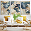 World Map Canvas Print – Framed Wall Art for Couples, by MyGreatCanvas | Canvas Wall Art Prints | Photo Prints & Wall Decor