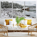 Winter Wall Art - Cabin by the Lake Canvas Wall Art - Serene by MyGreatCanvas | Canvas Wall Art Prints | Photo Prints & Wall Decor