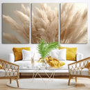 Pampas Grass Canvas Wall Art - Elegant Neutral Decor for