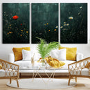 Wildflower Field Framed Wall Art, Vintage Botanical