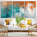 Vintage Abstract Print - Bold Teal and Orange Canvas Wall by MyGreatCanvas | Canvas Wall Art Prints | Photo Prints & Wall Decor