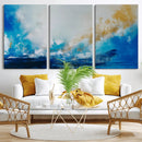 Blue Abstract Print - Dynamic Ocean-Inspired Canvas Wall Art