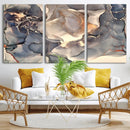 Abstract Blue and Gold Wall Art - Fluid Ink Artwork - Modern