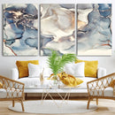 Abstract Blue and Gold Canvas Wall Art - Fluid Modern Ink
