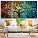Yggdrasil Tree of Life Wall Art Print | Mosaic Style 3-Panel