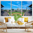 Wrigley Field Chicago Cubs Panoramic Art Multi-Piece Canvas