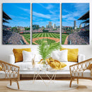 Wrigley Field Chicago Cubs Panoramic Art Multi-Piece Canvas