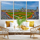Wrigley Field Chicago Cubs Panoramic Canvas Print –