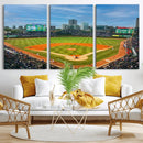 Wrigley Field Chicago Cubs Panoramic Canvas Print –