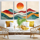 Southwest Mountain Wall Art Canvas Print – Boho Triptych
