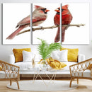 Cardinal Canvas Wall Art - Male and Female Cardinal Print -