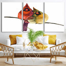Cardinal Bird Canvas Wall Art - Male and Female Cardinal