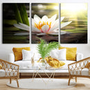 Lotus Flower Wall Art Canvas Print, Water Lily Large Wall