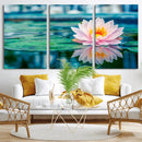 Lotus Flower Wall Art Canvas Print, Water Lily Large Wall
