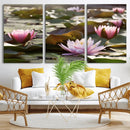 Lotus Flower Wall Art Canvas Print, Water Lily Large Wall
