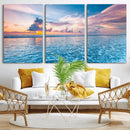 Ocean Sunset Canvas Wall Art Print – Tranquil Seascape