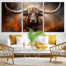 Highland Bull Canvas Abstract Canvas Wall Art Print –