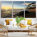 Tropical Beach Wall Art - Stunning Ocean Sunset Canvas Print