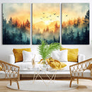 Abstract Forest Wall Art Print- Serene Nature Canvas Print