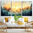 Sunrise Forest Wall Art – Framed Misty Pines Canvas Artwork by MyGreatCanvas | Canvas Wall Art Prints | Photo Prints & Wall Decor