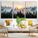 Misty Forest Wall Art – Framed Sunrise Pines Canvas Artwork, by MyGreatCanvas | Canvas Wall Art Prints | Photo Prints & Wall Decor