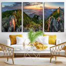 Mountain Sunset Panoramic Wall Art Canvas Print – Framed