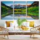 Sunrise Maroon Bells Lake Wall Art Canvas Print – Framed Elk