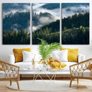 Misty Forest Wall Art Canvas Print – Pine Hills Foggy