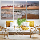 Ocean Sunset Wall Art Canvas Print – Framed Sandy Shore