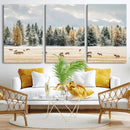 Elk Herd Wall Art – Framed Snowy Forest Canvas Artwork, by MyGreatCanvas | Canvas Wall Art Prints | Photo Prints & Wall Decor