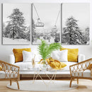 Snowy Ski Lift Wall Art – Framed Winter Forest Canvas by MyGreatCanvas | Canvas Wall Art Prints | Photo Prints & Wall Decor