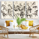 Running Horses Wall Art Canvas Print – Framed Galloping Herd