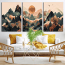 Wood Mountain Landscape Wall Art Canvas Print – Framed