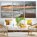 Ocean Sunset Wall Art Canvas Print – Framed Beach Waves