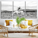 White Horse Wall Art Canvas Print – Framed Woman Rider