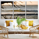 Sunset Surf Wall Art Canvas Print – Framed Golden Hour Waves