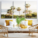 California Coast Palm Trees Wall Art Canvas Print – Framed