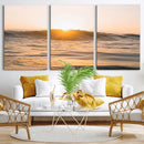 Calm Water Wall Art – Framed Sunset Waves Canvas Artwork, by MyGreatCanvas | Canvas Wall Art Prints | Photo Prints & Wall Decor