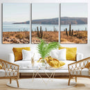 Desert Lake Wall Art – Framed Cactus Mountain Canvas by MyGreatCanvas | Canvas Wall Art Prints | Photo Prints & Wall Decor