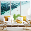 Minimal Beach Wall Art – Framed Ocean Swimming Canvas by MyGreatCanvas | Canvas Wall Art Prints | Photo Prints & Wall Decor