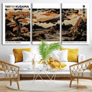 Modern Japanese Wall Art Canvas Print – Framed Abstract
